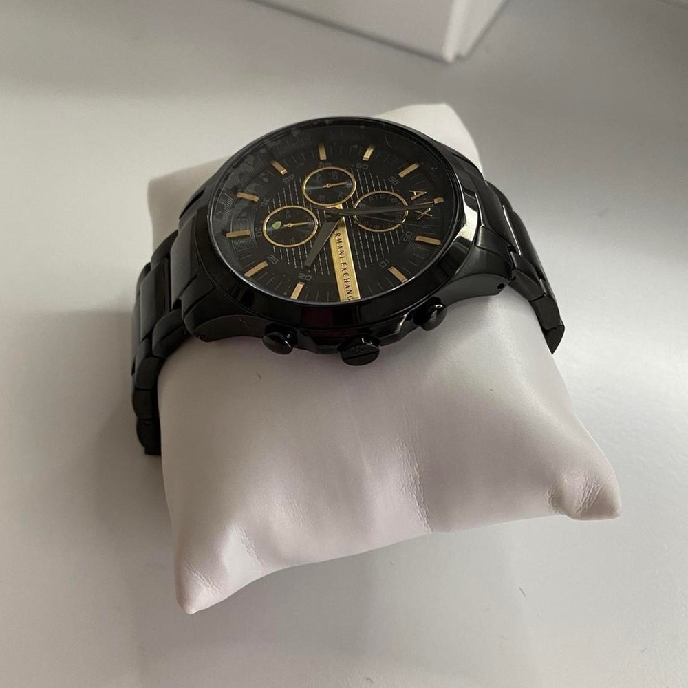 Armani Exchange Black and Gold Men's Watch - Picture 3 of 7